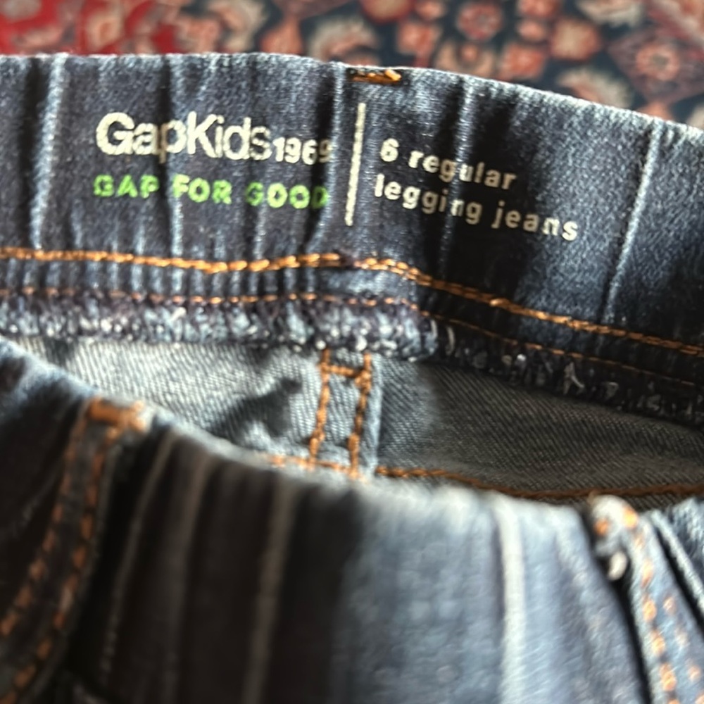 Girls GAP Jean leggings jeggings Sequin patches - Picture 2 of 5